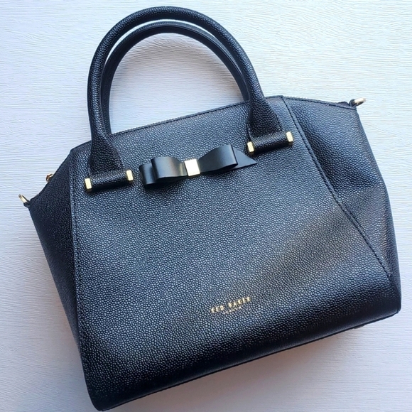 Ted Baker London Handbags - Ted Baker London Black Pebble Leather Janne Bow Purse like new *flaw